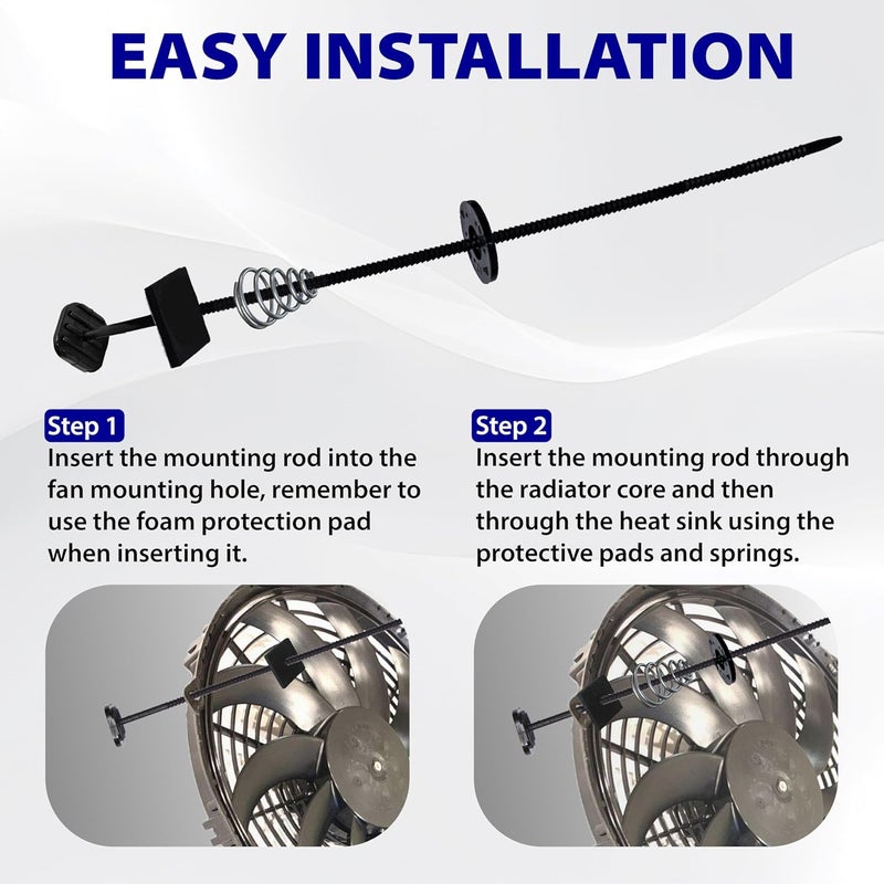 BFXM Automotive Fan Mounting Kit, Radiator Fan Zip Ties Clips Mounting Kit, Electric Mount Hold Down for Cooling Fan Transmission Cooler Radiator Fan Kit for Universal Car Vehicle - Image 4